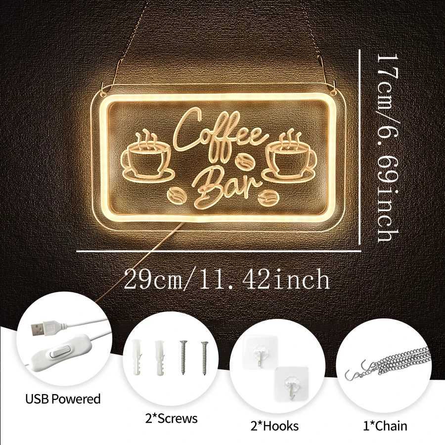 Coffee Bar Neon Sign For Cafes Restaurants Shop Coffee Corner Home Kitchen Wall Music Studio RoomDecor GiftBarClubParty H251201