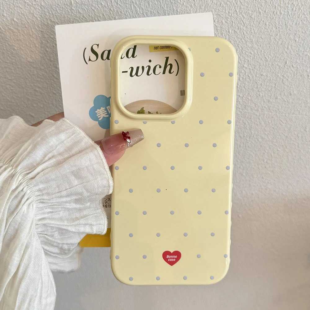 INS Polka Dot Small Fresh Mobile Phone Case for IPhone 17 16 15 14 13 Pro Max Ultra Slim Shockproof Cover for IPhone 17 Pro Case J251202