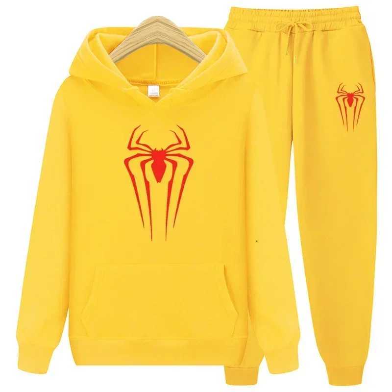 Spring And Autumn New Extraordinary Spider Sportswear Men 2-piece SweatshirtSweat pants Sportswear Hoodie Casual Pullovers Sets W251202