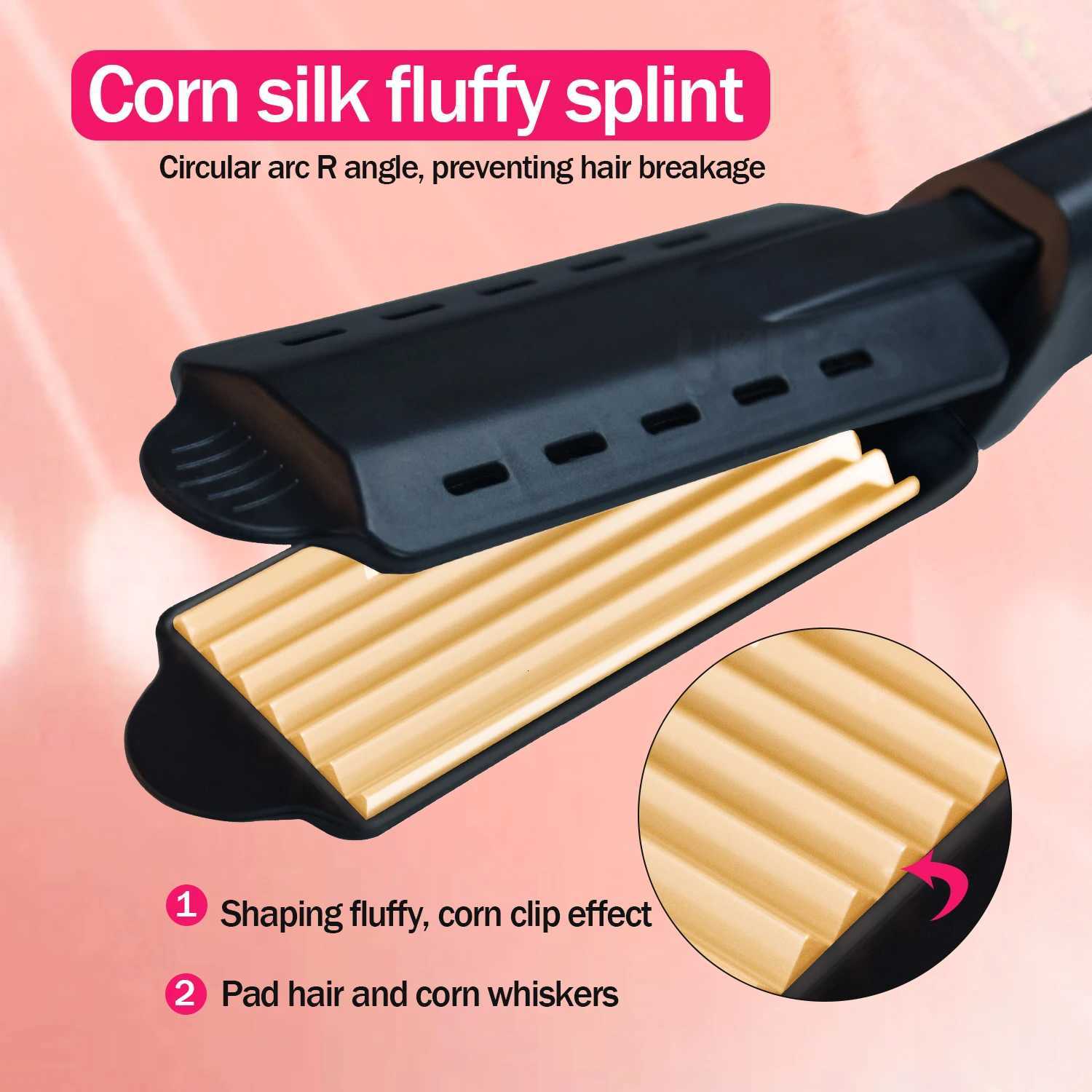 Hair Curler Flat Iron Corn Curls Corrugation Wave Ceramic Tourmaline Ionic Curling Iron Tongs Hair Styling Crimper Dropsing C251202