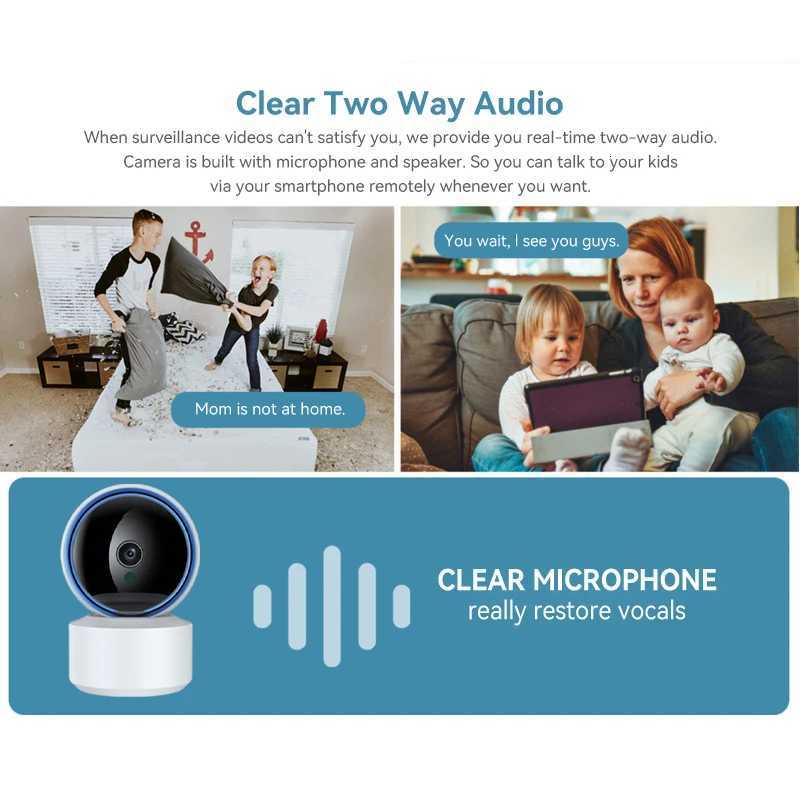 Tuya 5MP WiFi IP Camera Baby Monitor 360 PTZ Motion Detection 2 Way Au Night Vision ports TCP/IP/ Private Protocol C251202
