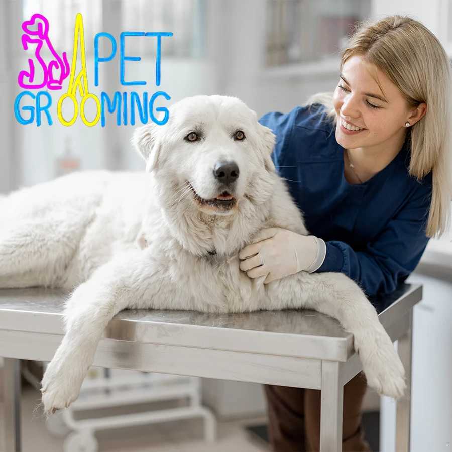 Pet Grooming Neon Sign Pink Dog Neon Light For Pet Shops Bars Dog Theme Party Decor The Best Birthday Gift For Dog Lovers H251201
