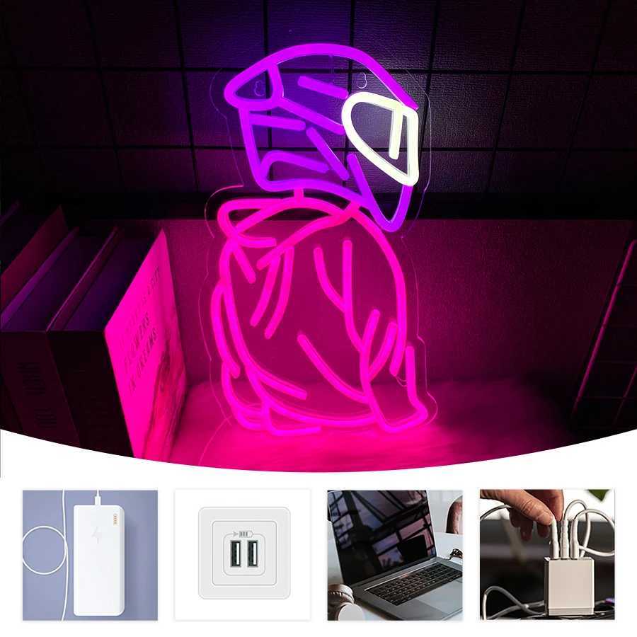 Anime Man Neon Sign Led Helmet Icon Usb Powered Light Used For Bedroom Game Room Club Man Cave Art Decor Easy To Hang H251201