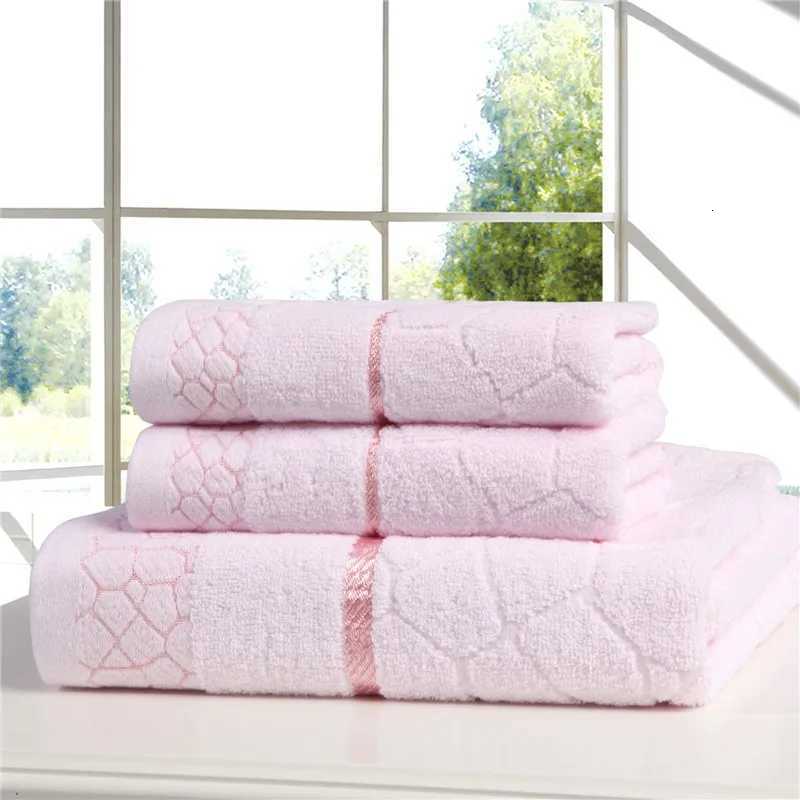 3pcs Towel Set 100 Cotton Face Towel 34722pcs Shower Towel 70140cm Pink Beach Geometric Home Bath Towel Adults Bathroom Y251202