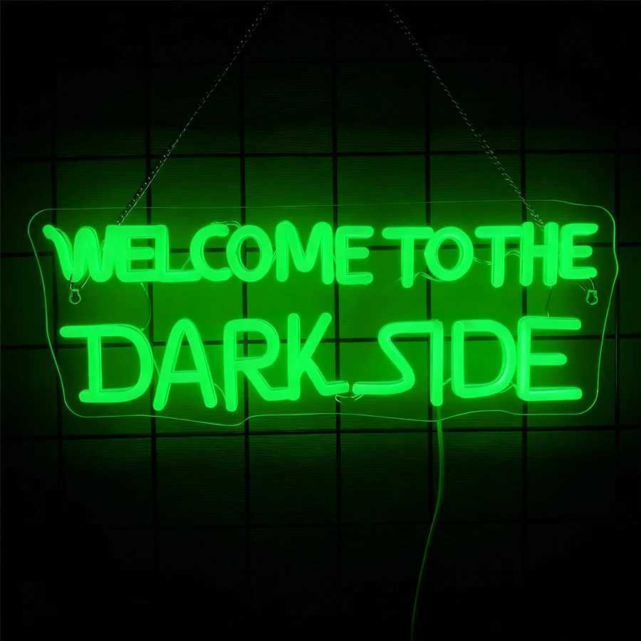 Welcome To The Dark Side Led Neon Sign Letter Icon Usb Powered Suitable For Bedroom Game Room Club Bar Man Cave Decor H251201