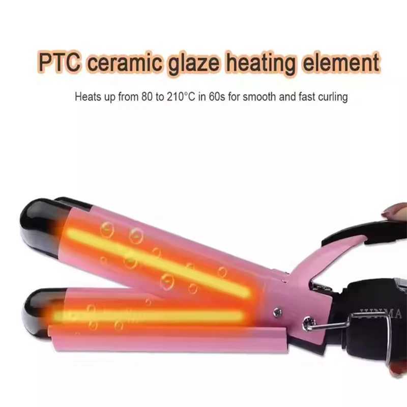Hot Selling Three Tube Curling Stick Roll Fluffy Thin Curling Stick Waver Hair Curler 3 Barrel Hair Curler C251202