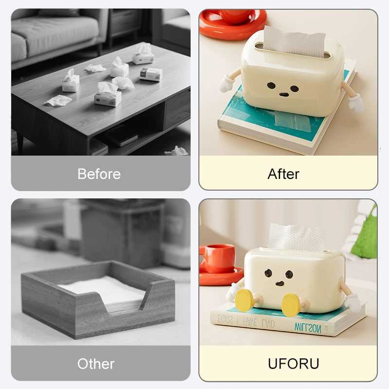 UFORU Desktop cute tissue box household creative living ro bedro decoration creative simple mti-functional paper box H251201