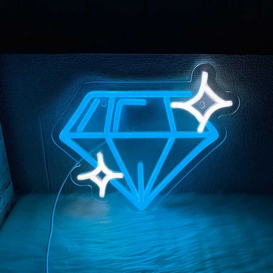 Diamond Led Neon Sign Used For Wall Decor Usb Powered Bedroom Home Wedding Club Party Decor Office Art Wall Lamp H251201