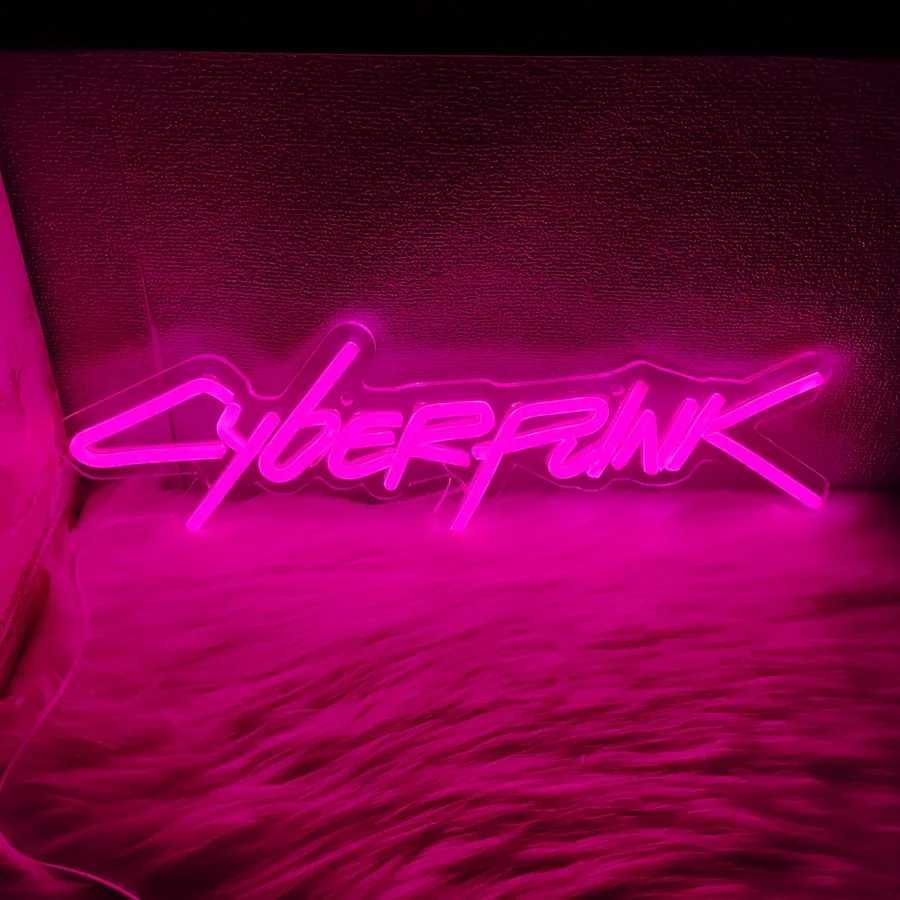 Cyberpunk Neon Sign Pink Letter Sign Used For Wall Decor Unique Gift For Computer Enthusiasts E-Sports Room Man Cave Decor H251201
