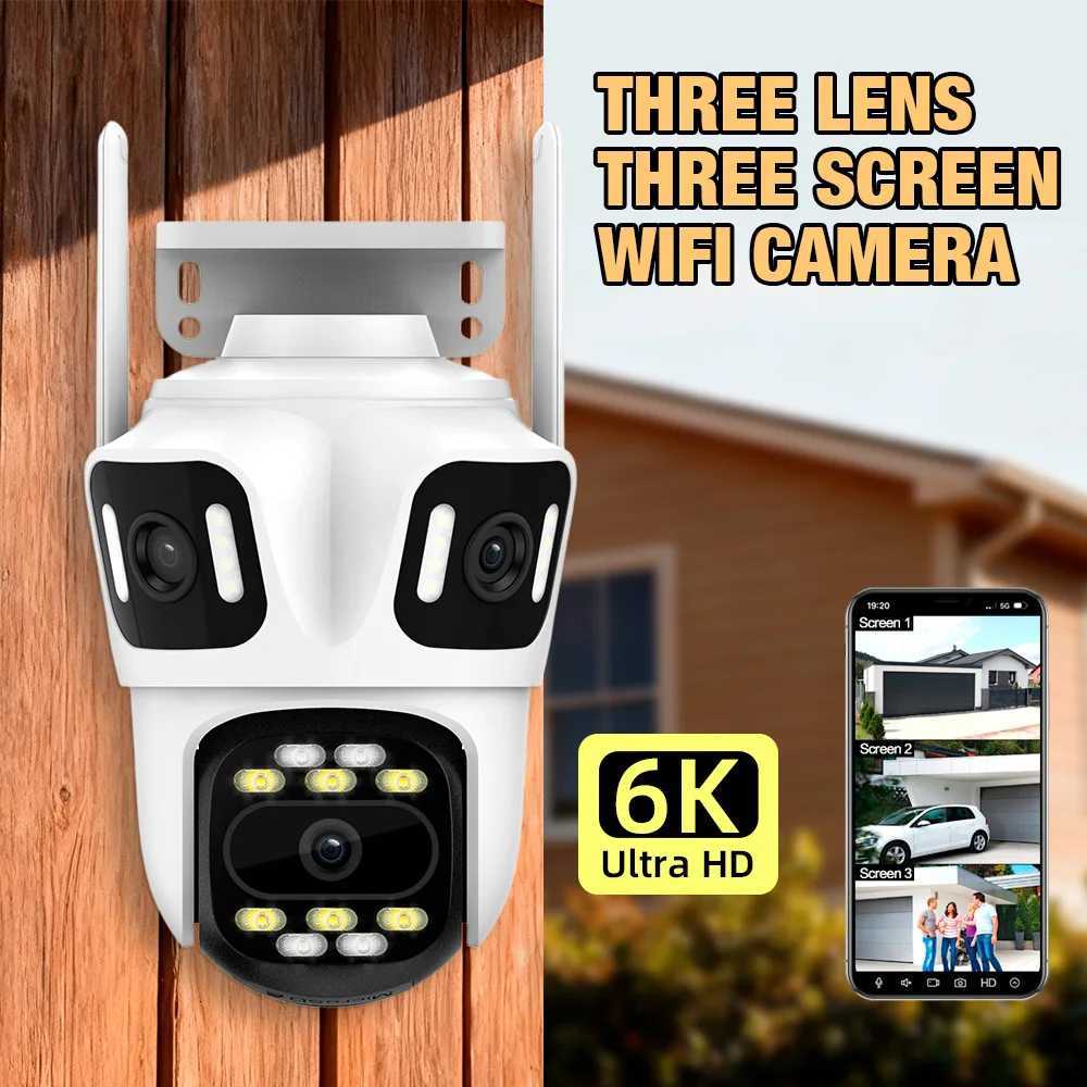 KERUI Outdoor WIFI IP Camera Three Lens Triple Sn 10x Zo PTZ Auto Tracking Security Protection CCTV Video Surveillance C251202
