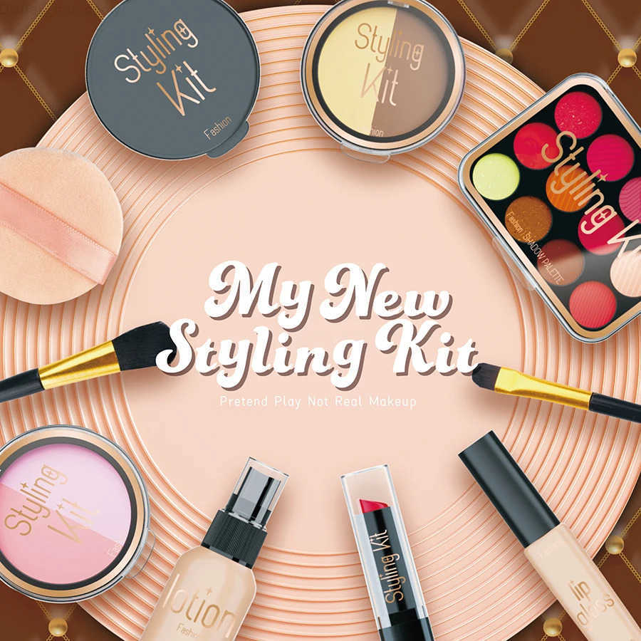 Disney 10 Pcs Simulation Girl Beauty Play Cosmetics Set Educational Makeup Toys Princess Play House Cosmetics Bag Gifts for Kids Girl H251202