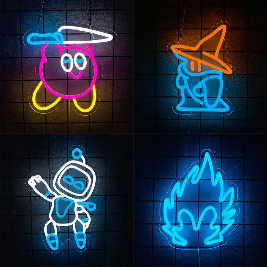 Animation Theme Neon Sign Cartoon Characters Led Luminous Icon Wall Lamp Usb Powered Game Room Bedroom Club Man Cave Decor H251201