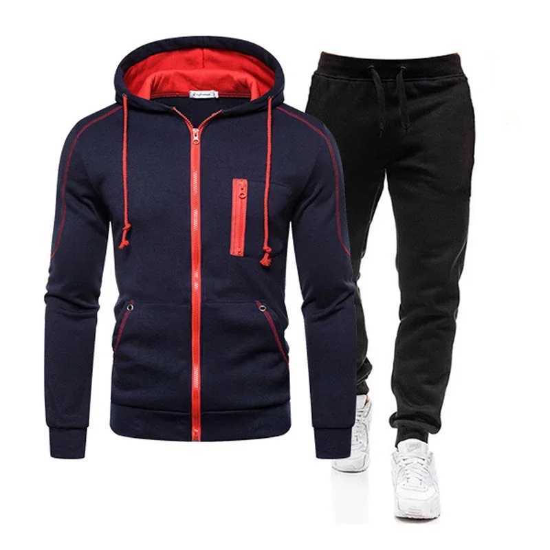 Hot Sales Sweatsuit Hoodie Sports Pants and Sportswear Casual Sweatshirt Tracksuit Coat Daily Sets for Men Two Piece Comfortable W251202