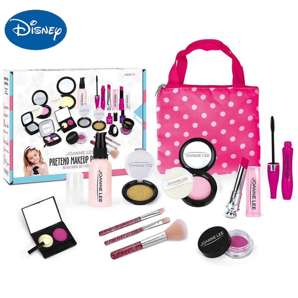 Disney Make Up Toy Simulation Cosmetics Girl Pretend Play Pink Makeup Set Princess Beauty Interest Toy Lipstick Eyeshadow H251202
