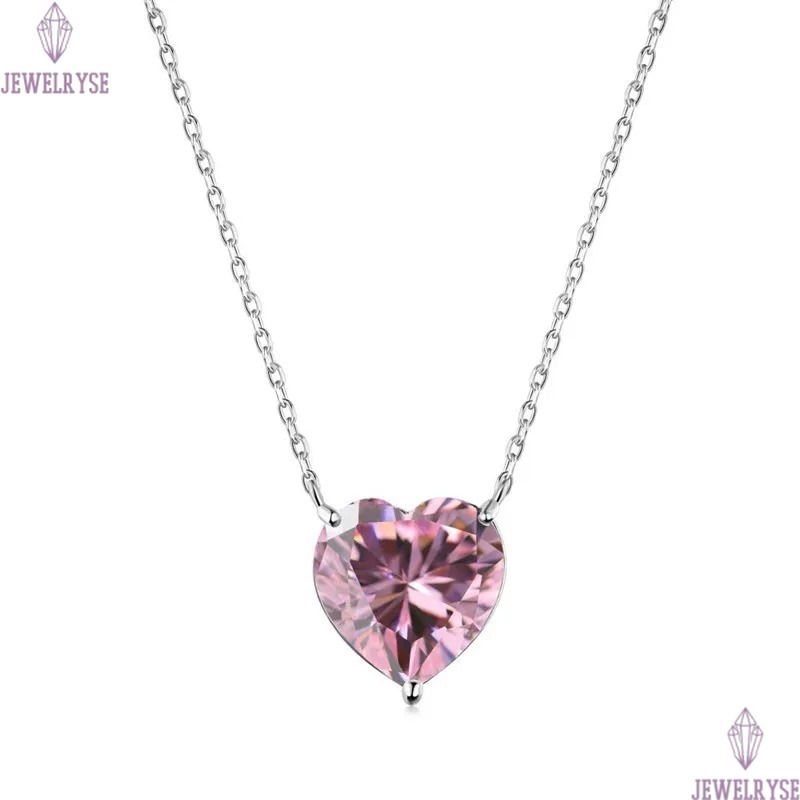 luxury heart necklace desinger for woman 925 sterling silver jewelry white pink diamond pendant cubic zirconia choker 18k gold chain necklaces girlfri