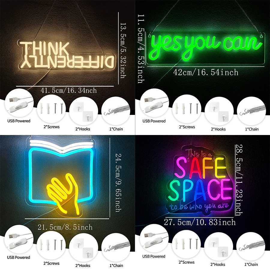 Learning Quotations Neon Signs 3D Carved Book Icons Suitable For Classroom Study Office Room Decor Student Birthday Gifts H251201