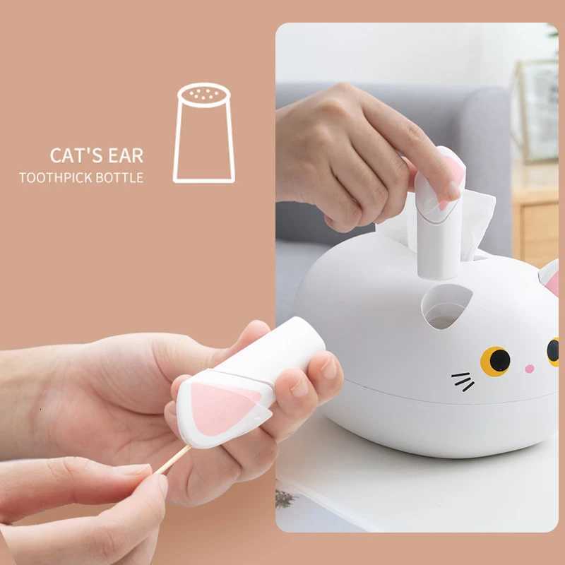 Kawaii Cat Tissue Box Livingro Napkin Storage Box Kitchen Paper Container Desktop Toilet Paper Holder for Bathro Dormitory H251201