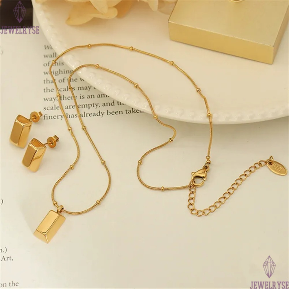 elegant new 18k gold brick designer necklace for woman party home stainless steel pendant luxury necklaces school choker jewelry travel birthday frien