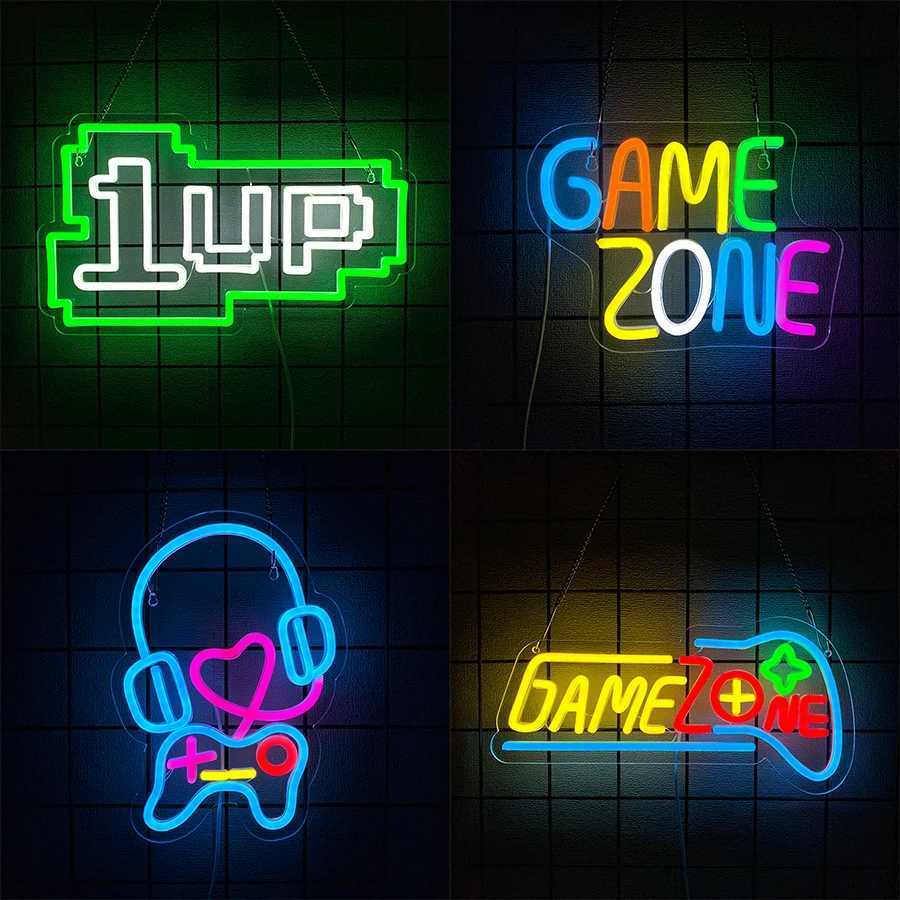 Game Series Neon Signs Led Color Letter Icons Usb Powered Used For Room Club Bar Game Room Office Man Cave Art Decor H251201