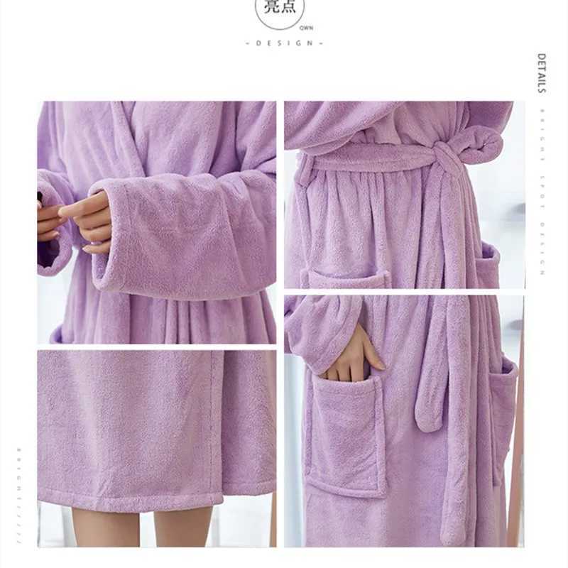 Coral Velvet Bathrobes for Women Long with Hood Autumn Winter Solid Plush Microfiber Bath Robe Sleepwear Home Bathroom Clothes C251202