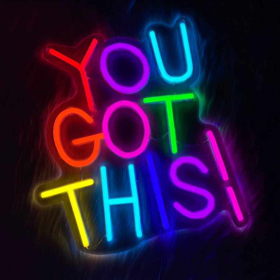You Got This Led Neon Sign Color Letter Light Icon Used For Bedroom Library Office Bar Classroom Art Decor Easy To Hang H251201
