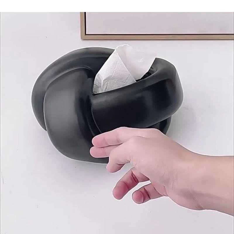 Clinch Knot Ceramic Tissue Box Irregar Shape Paper Towel Coffee Table Desktop Boxes Modern He Decor H251201