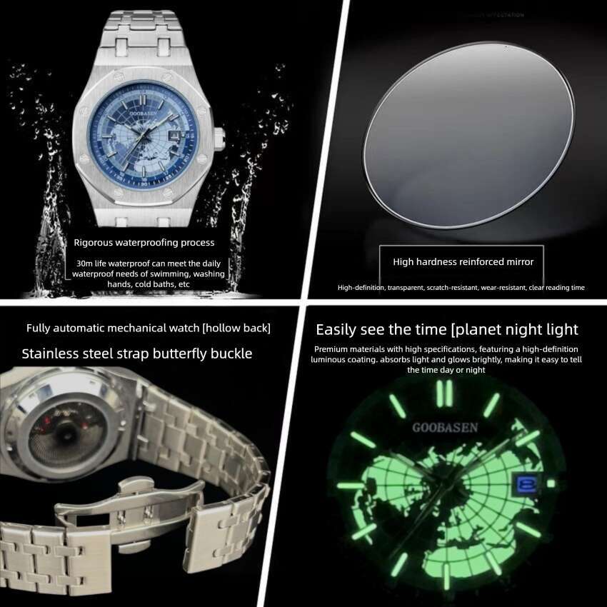 Imitation Mechanical Men's Watch Waterproof Luminous Calendar Live