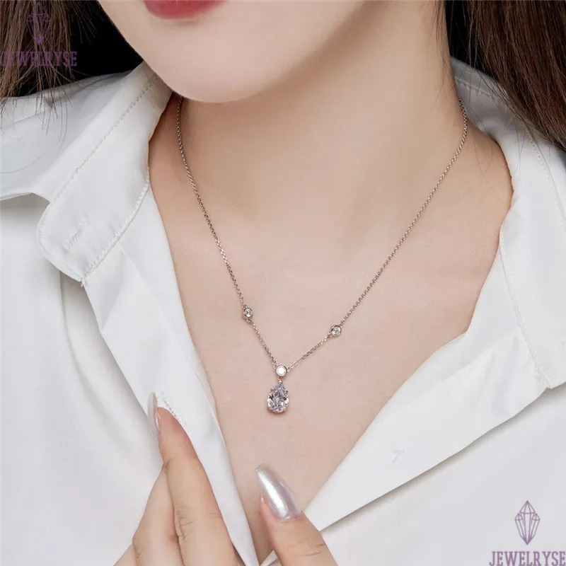 luxury pear heart necklace designer for woman 925 sterling silver 18k gold cubic zirconia love womens choker diamond pendants necklaces jewelry friend