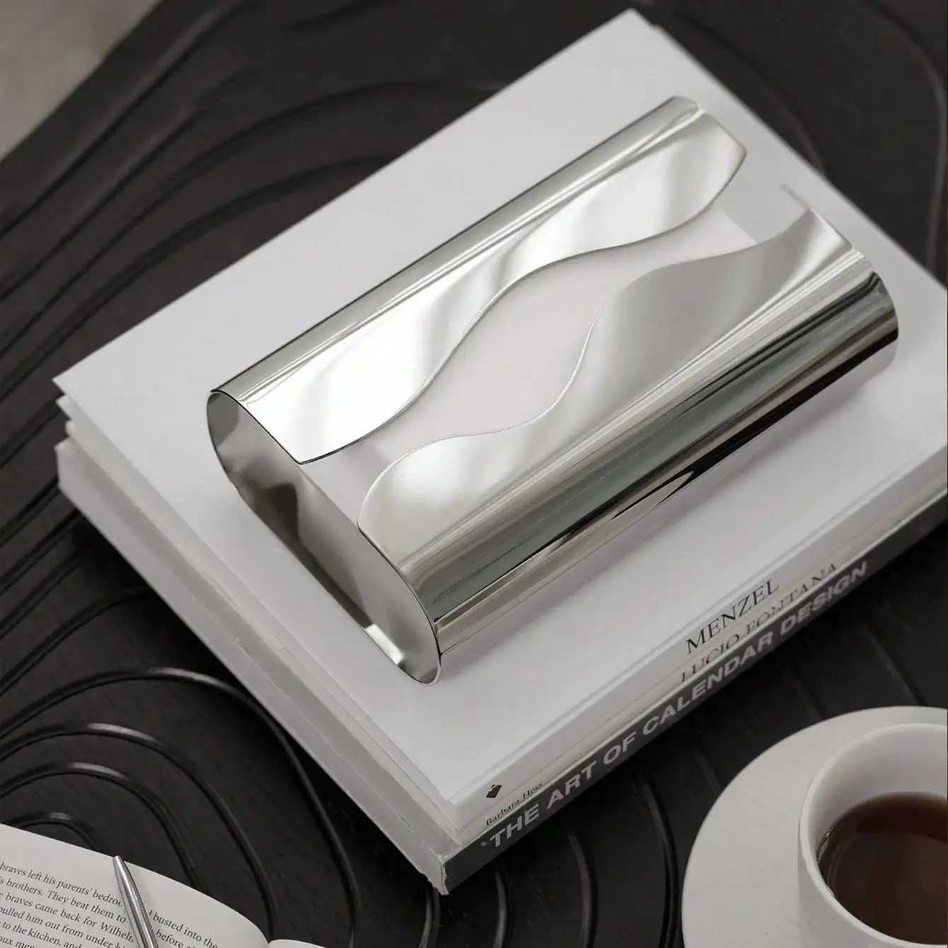 Nordic Stainless Tissue Case Mirror Napkin Holder Silvery Napkin Box Desktop Tissue Box Table Decoration Kitchen Accessories H251201
