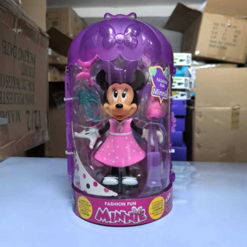 Disney Cartoon Anime Minnie Mouse Shapeshifting Dressing Action Figures Collection Ornaments Model Toy Children Gifts H251202