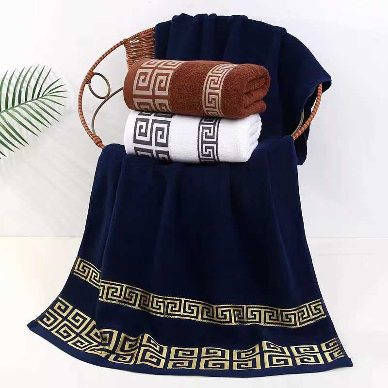 70x140cm Cotton Bathroom Big Towel Cover Oversized Embroidered Luxury Shower Towel Cover Brown Blue White Gift Towels Y251202