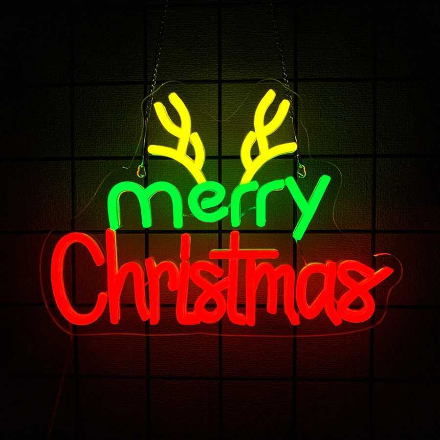 Christmas Neon Signs Hats And Antlers Led Icons Usb Powered Used For Rooms Living Rooms Parties Shops Christmas Art Decor H251201