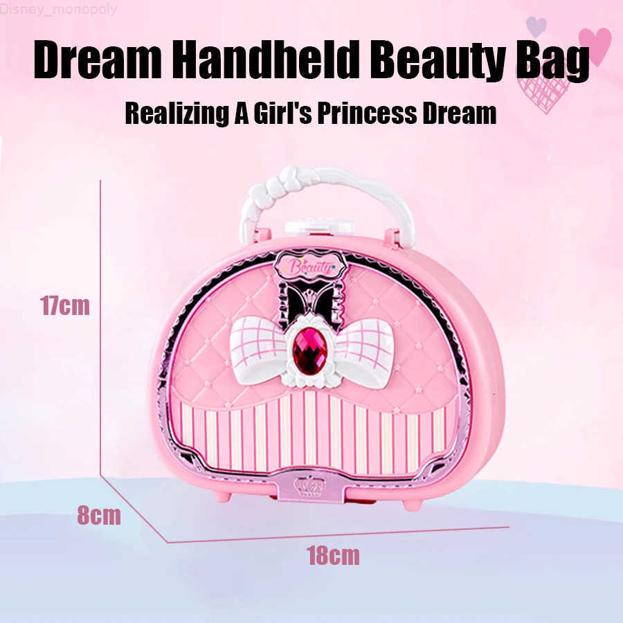 Disney Kids Beauty Toys Makeup Kit little bag Washable Pretend Play Cosmetic Set Toys with Mirror Non-Toxic Safe Birthday Gifts Girl H2512021