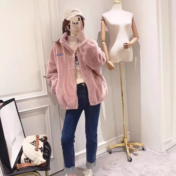 New Long Sleeve Loose Furry Coat for Women Thickened and Warm for Autumn and Winter Korean Style Quilted Furry Top for Women 230130