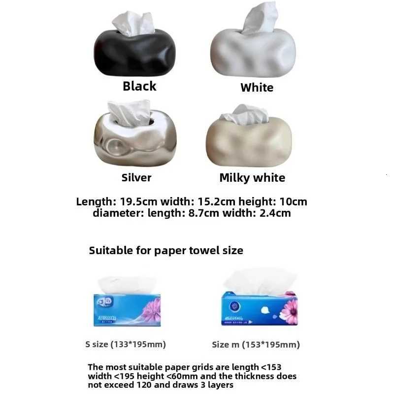 Creative Ceramics Corner Tissue Box Coffee Table Desk Decoration Minimalism Ceramic Tissue Box Bedside Table Paper Towel Case H251201