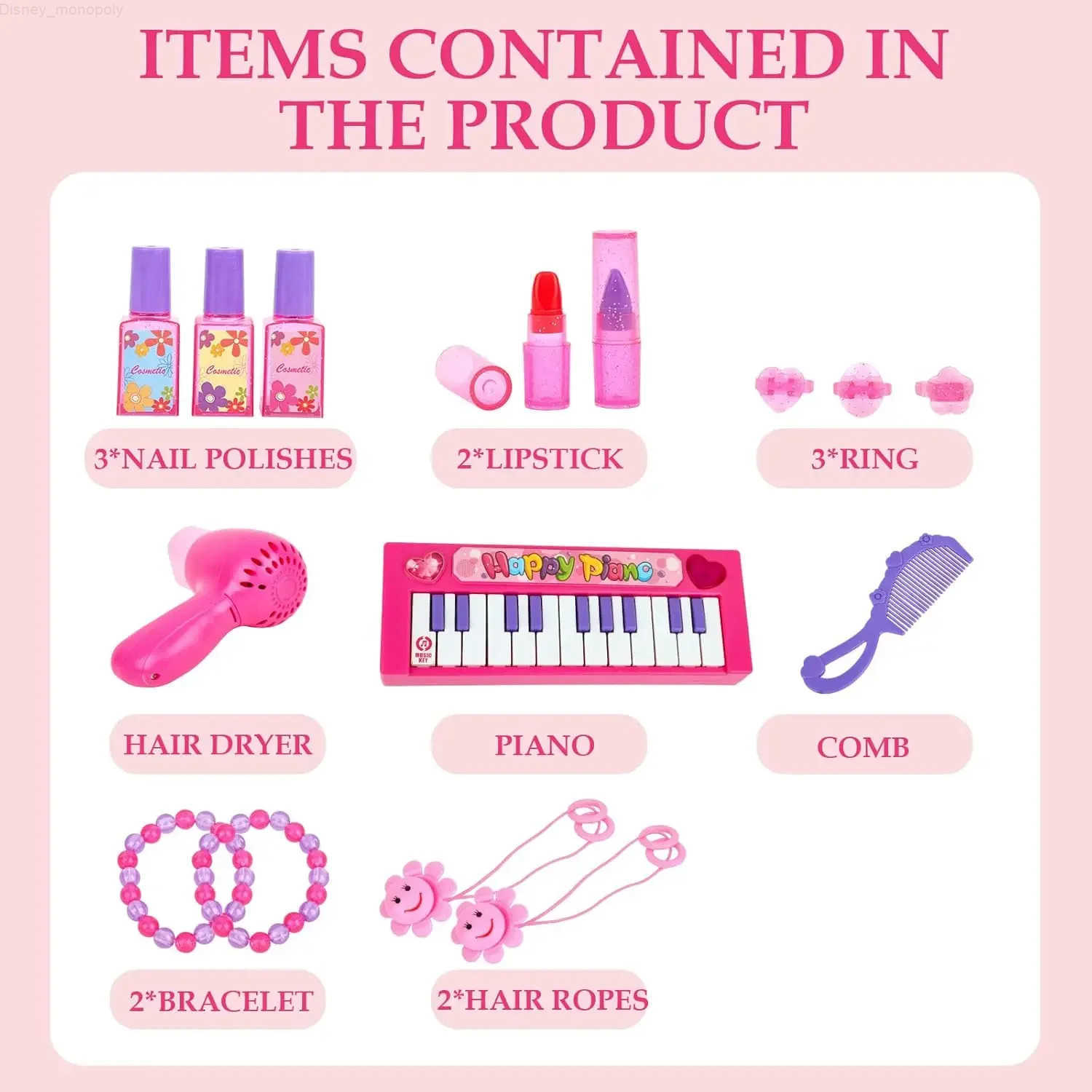 Disney Vanity Makeup Table Toy with Adjustable Mirror Comfortable Seat Electronic Organ Lights for Little Girls Toddler Vanity Set H251202