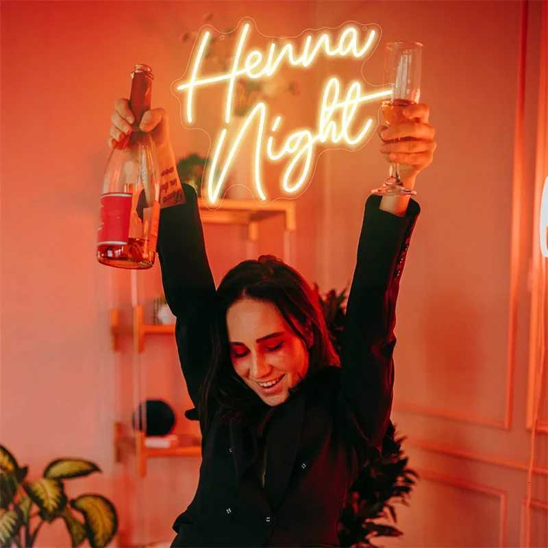 Henna Night Neon LED Signs Wedding Signs Bridal Decoration Bedroom Party Wall Art Decor Wedding Supply H251201