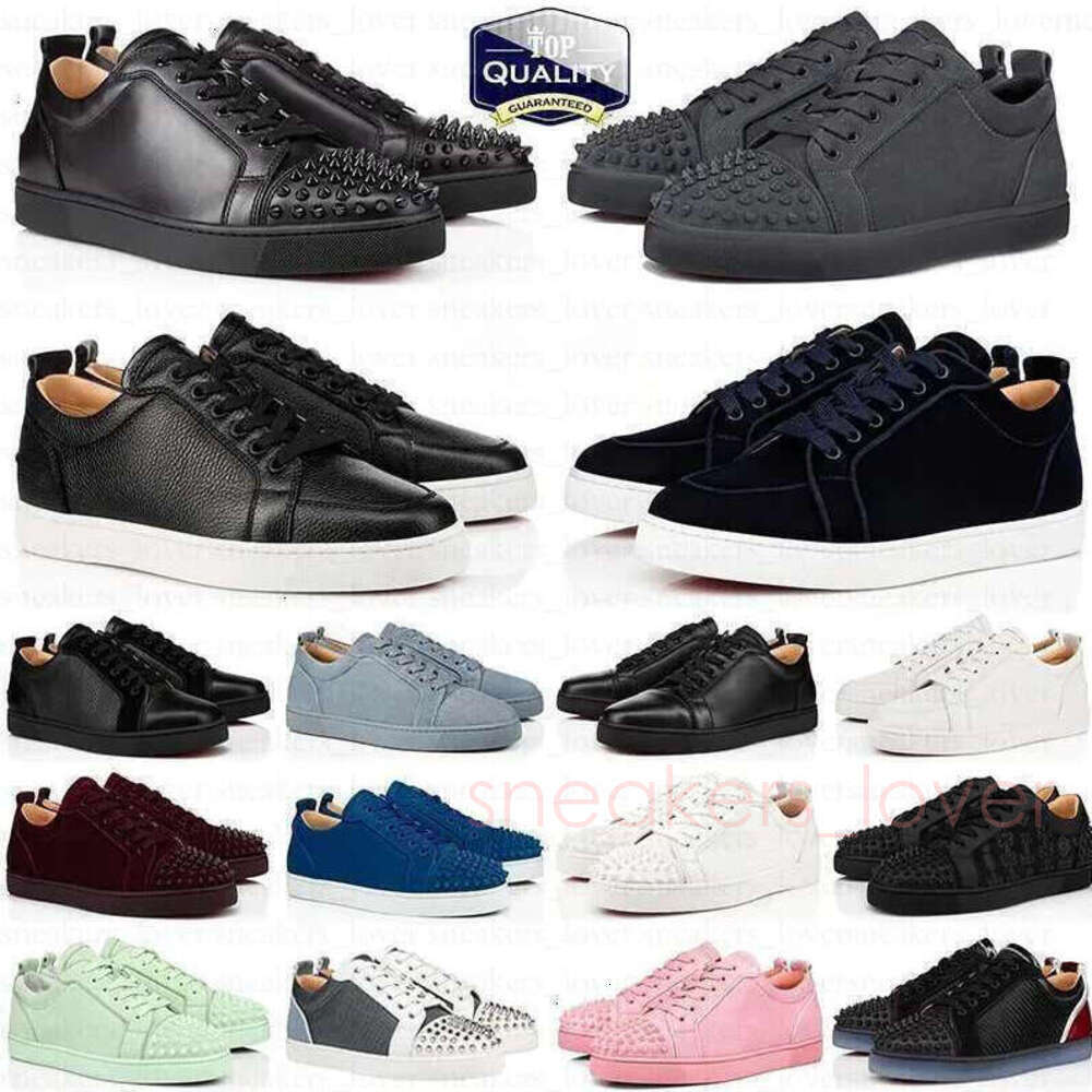 Designer Low Dress Shoes Mens Casual Glitter Grey Rivets Leather Suede Camo Green Men Women Fashion Spikes Office Career Wedding Sneakers good quality Trainers