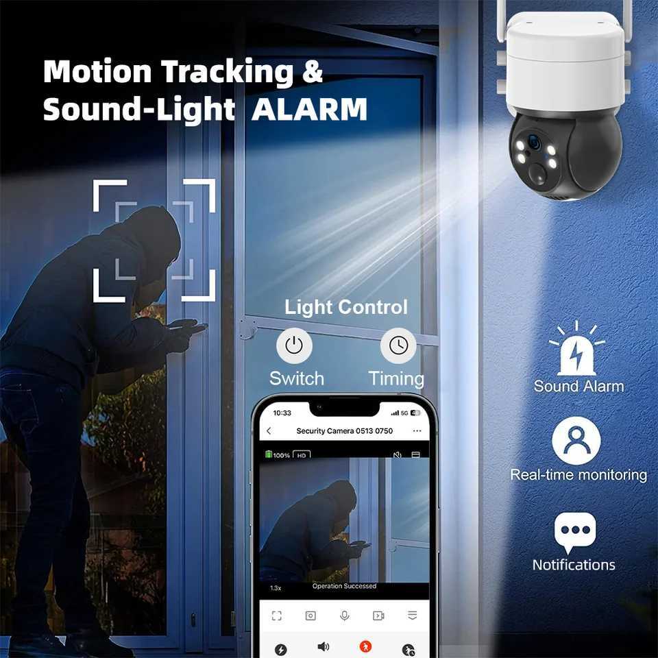 24Ghz WiFi/4G LTE Sim Card Tuya SmartLife P Outdoor Motion Tracking Color Night Vision Surveillance Battery Solar CCTV Camera C251202