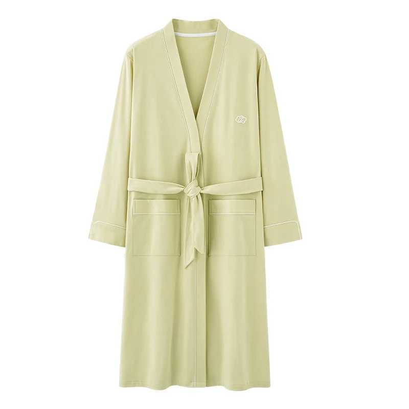 Spring Autumn Striped Bathrobe Lover Cotton Sleep Top Kimono Robes For Male Female Robes Long Bath Robe Bride Robe Dressing Gown C251202