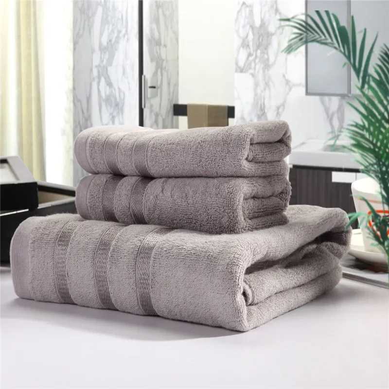 Bamboo Fiber Bath Towel Set Absorbent Adult Bath Towels Solid Color Soft Friendly Face Hand Shower Towel For Bathroom Washcloth Y251202