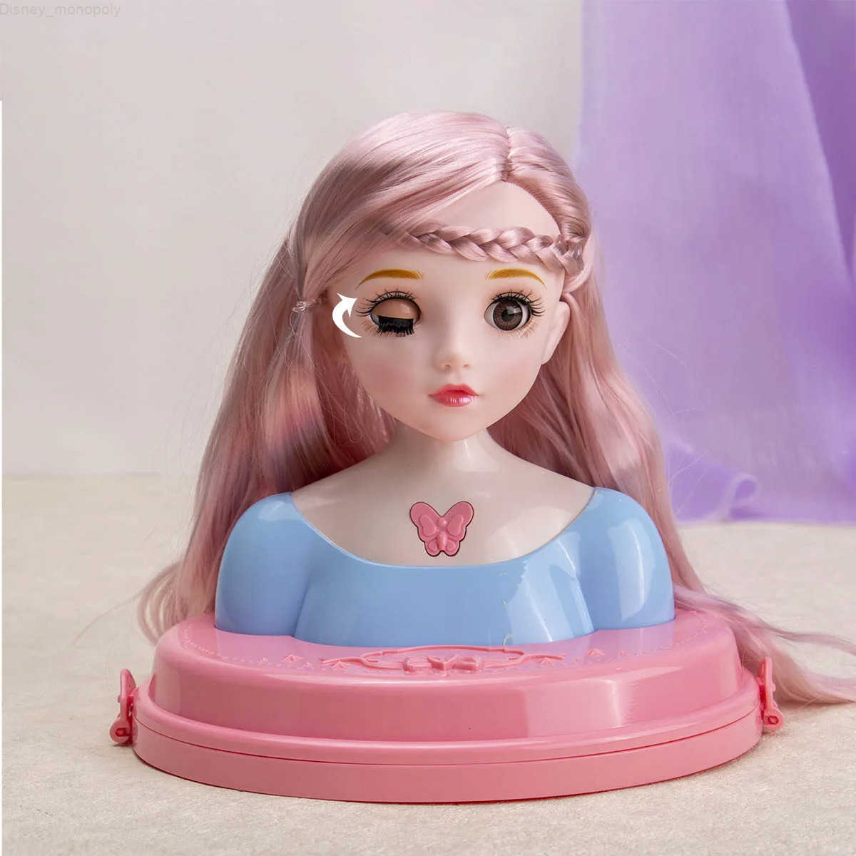 Disney European Fashion Half Body Makeup Hairstyle Mannequin Head Play House Girl Princess Dress Up Practice Makeup Hair Combing Toys H251202