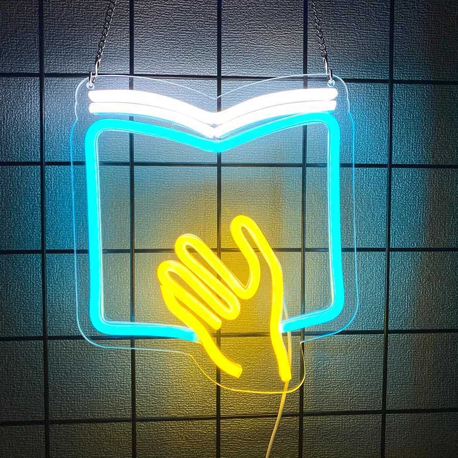 Learning Quotations Neon Signs 3D Carved Book Icons Suitable For Classroom Study Office Room Decor Student Birthday Gifts H251201