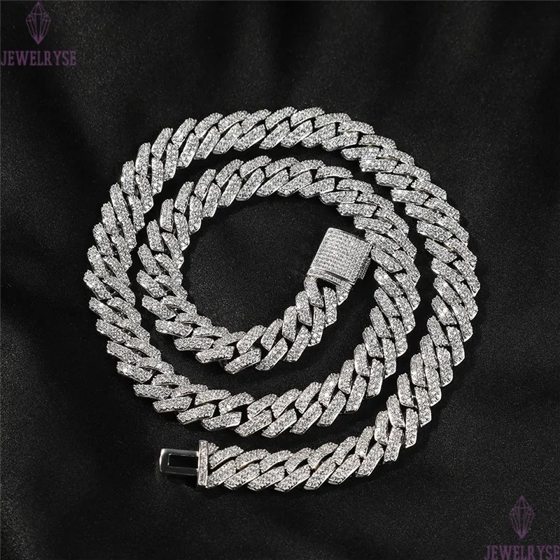 10mm copper cuban link chain mens necklace bracelet jewelry gold chain for man Hip Hop Diamond Iced Out Chains AAA Zirconia Silver Necklaces Woman Cho