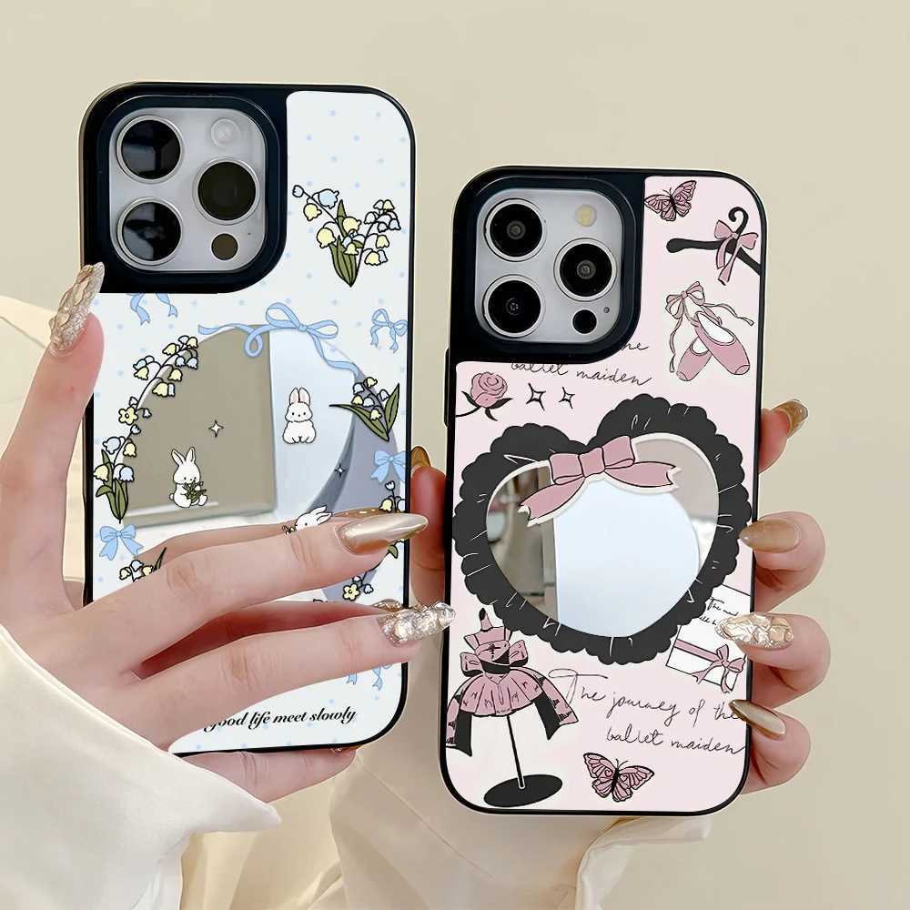Black Edge Mirror Phone Case For iPhone 11 Case iPhone 16 13 15 17 12 14 Pro Max Soft Silicone Shockproof Cute Cartoon Cover J251202