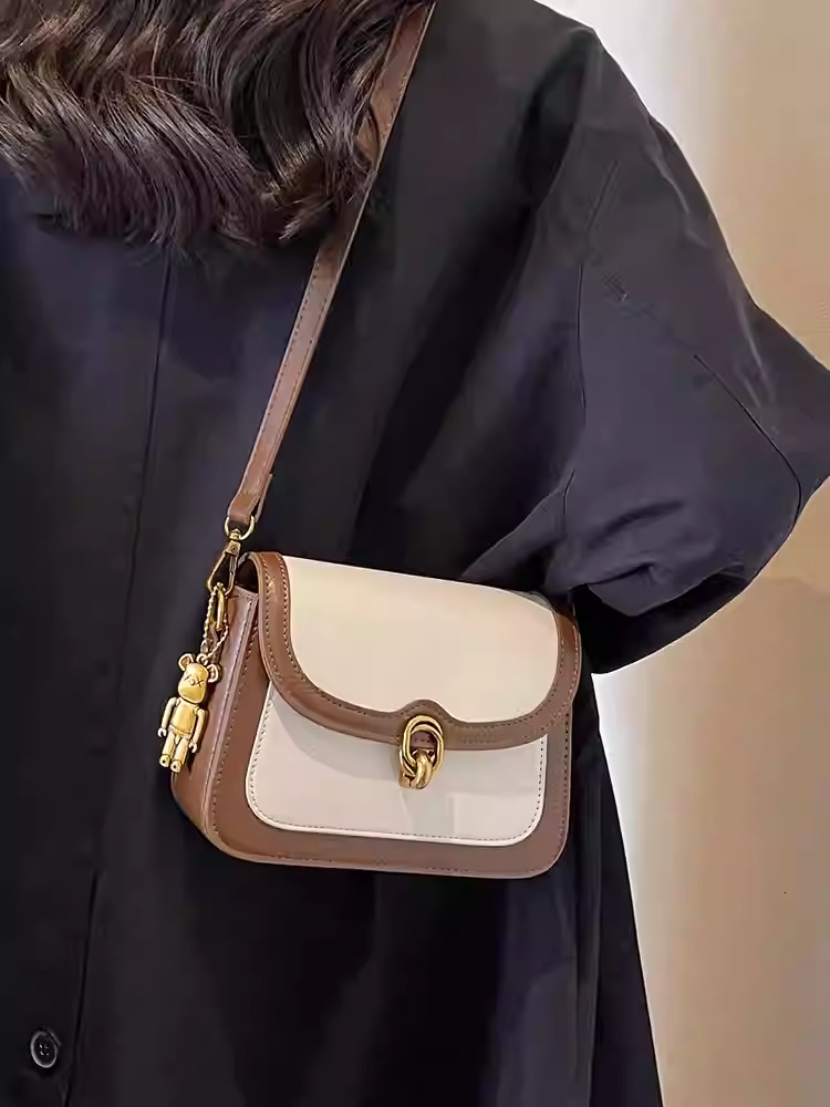 Saddle Small Crossbody For Women 2024 Trend Designer Underarm Shoulder Bags PU Leather Ladies Handbags And Purses