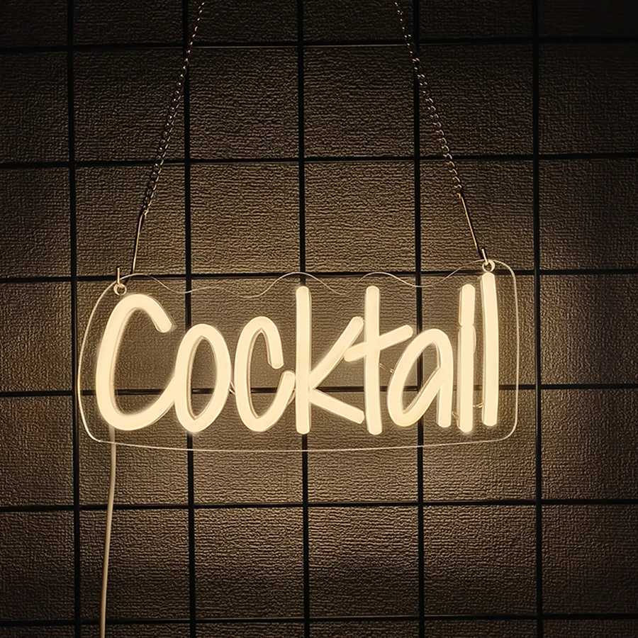 Cocktail Led Neon Lights Wine Glass Icon Usb Powered Used For Restaurants Clubs Bars Holiday Parties Man Cave Art Decor H251201