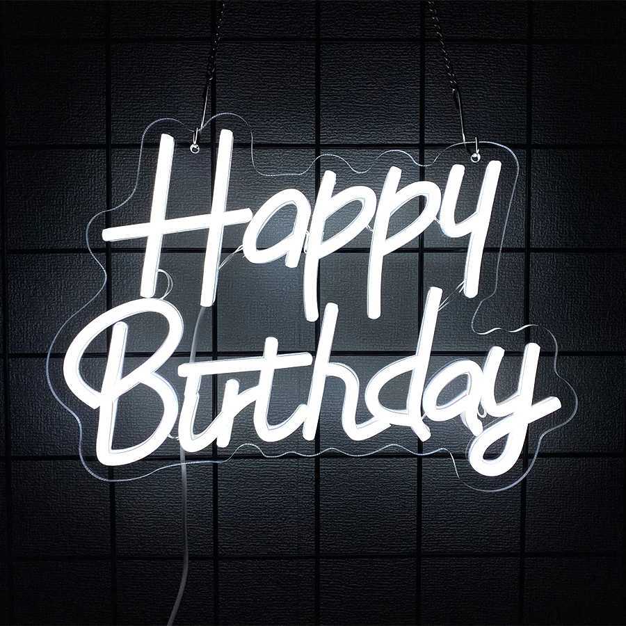 Happy Birthday Neon Sign for Wall DecorFeliz Cumpleaos/Mis Quince Anos Art Decor for Bedroom Bar Home Birthday Party Decor H251201