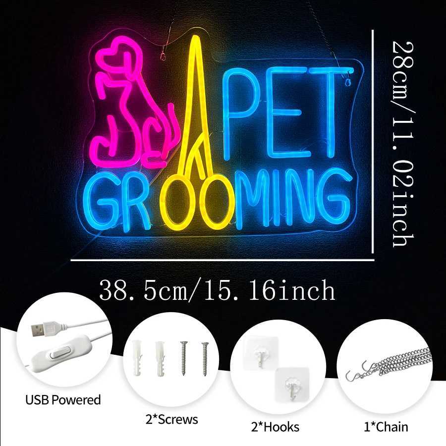 Pet Grooming Neon Sign Pink Dog Neon Light For Pet Shops Bars Dog Theme Party Decor The Best Birthday Gift For Dog Lovers H251201