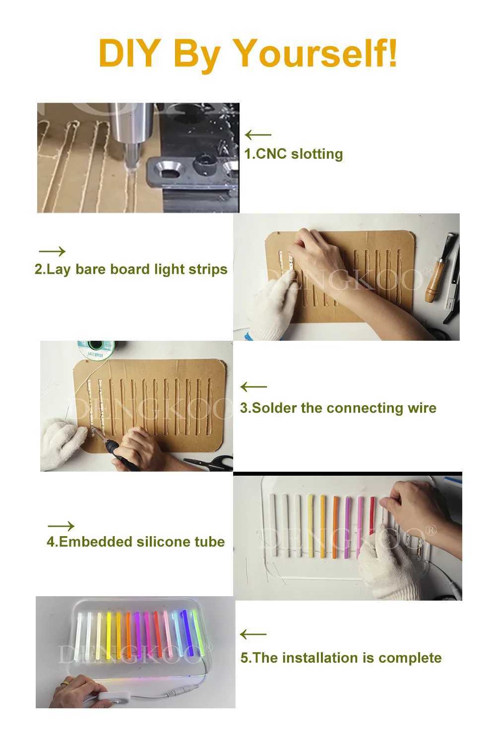 6mm 8mm 12mm Silicone Separate Neon Flexible Bendable DC12V 2835SMD S Shape 120Leds Strip Light 1m-10m IP67 Waterproof 12Colors H251201